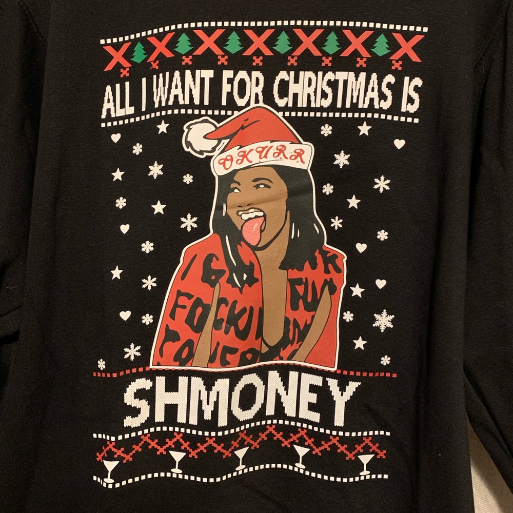 Cardi B Ugly Christmas Party Sweatshirt size Small